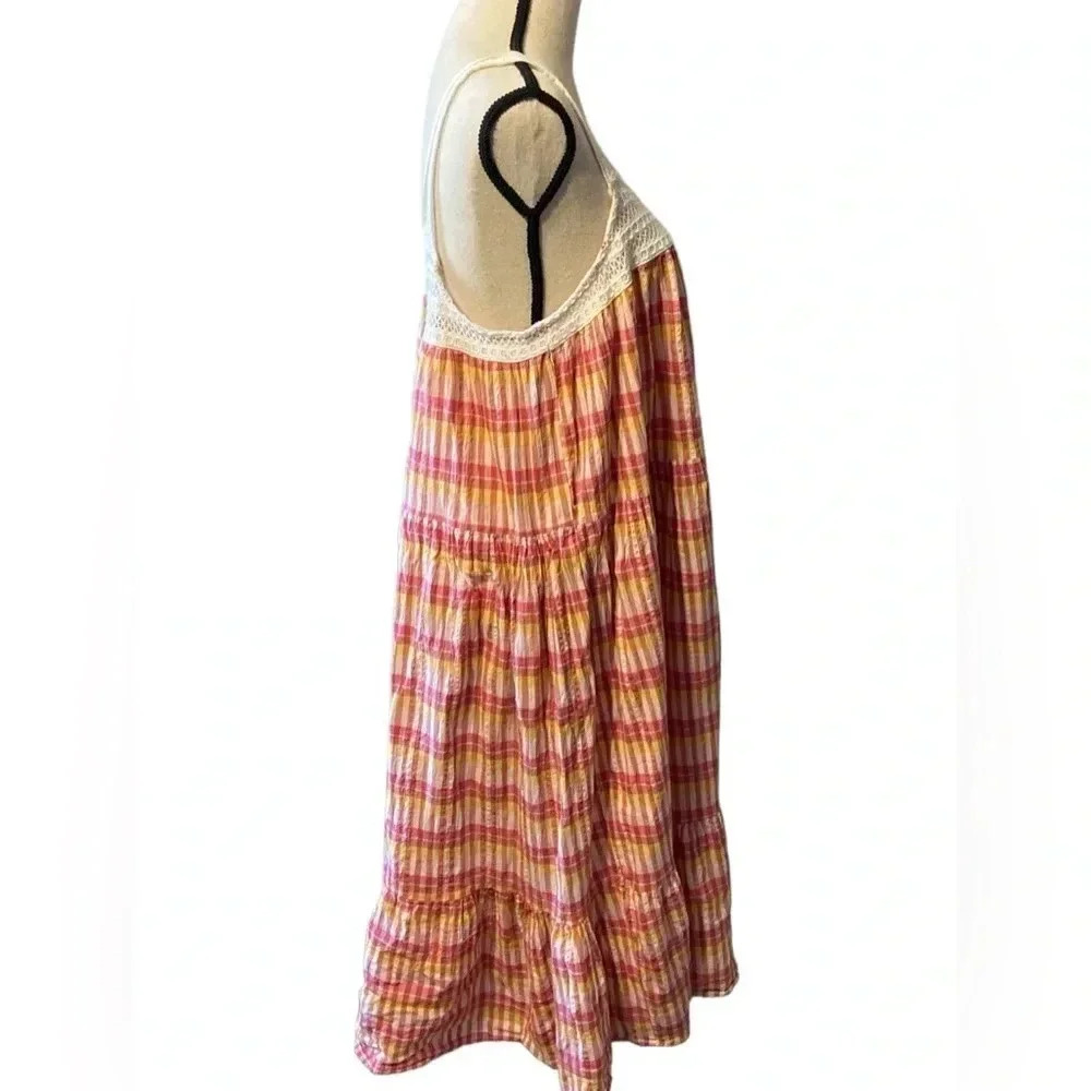 Womens Textured Midi Casual Dress, White/Yellow Combo - Picture 4 of 8